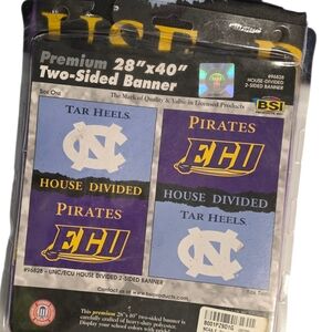 UNC Tar Heels vs ECU Pirates House Divided Banner 28"x40" – New